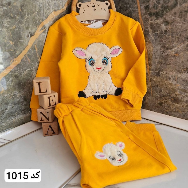 1015 بلوز و شلوار نقلی ببعی  ، پک پنج عددی ( ۱ تا ۵ سال ) 