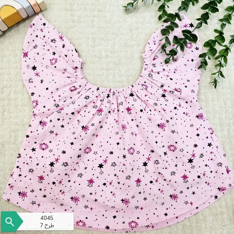 کراپ پنبه نقلی دخترانه (کد4045)(پک2عددی)