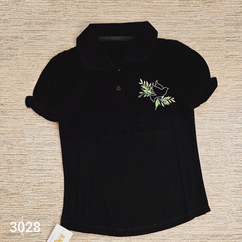 3028 تیشرت یقه ب ب مشکی ، پک دو عددی 