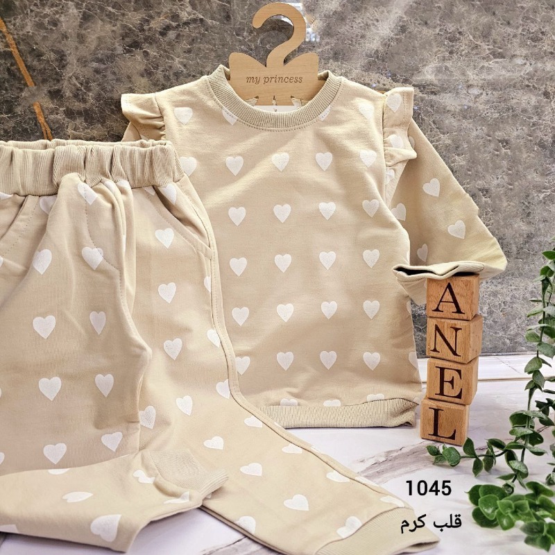 1045 بلوز شلوار گلدار آستین رگلان دخترانه