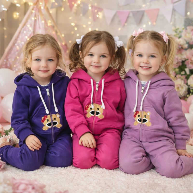 سوییشرت شلوار طرح خرس (کد 3010) پک 4عددی