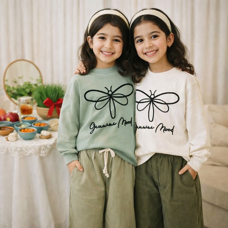 1012 بلوز دورس و شلوار بگ کتان سایزهای 45-50 و 55-60