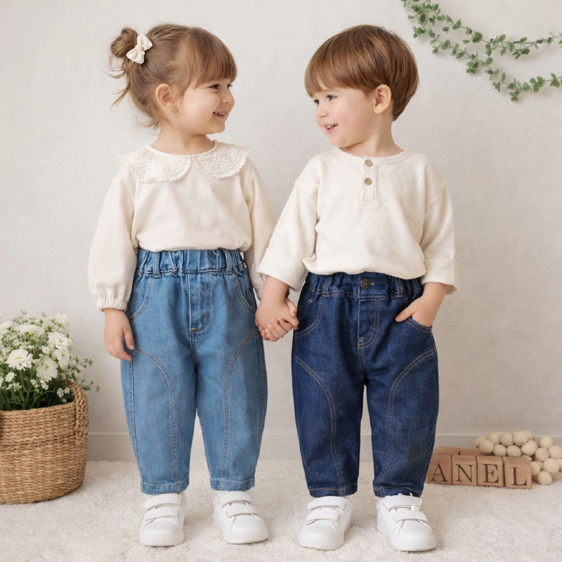 1051 شلوار جین پنبه 1 الی 4 سال (پک4عددی)