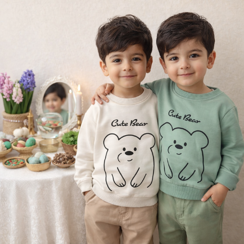 1008 بلوز دورس با شلوار کتان (۱ الی ۴ سال)