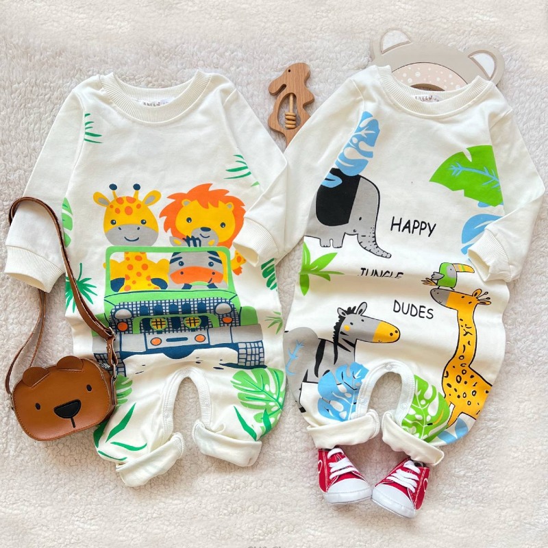 1034 سرهمی های پنبه صد درصد دور‌و ، پک پنج عددی( ۶ ماه تا ۳۶ ماه )