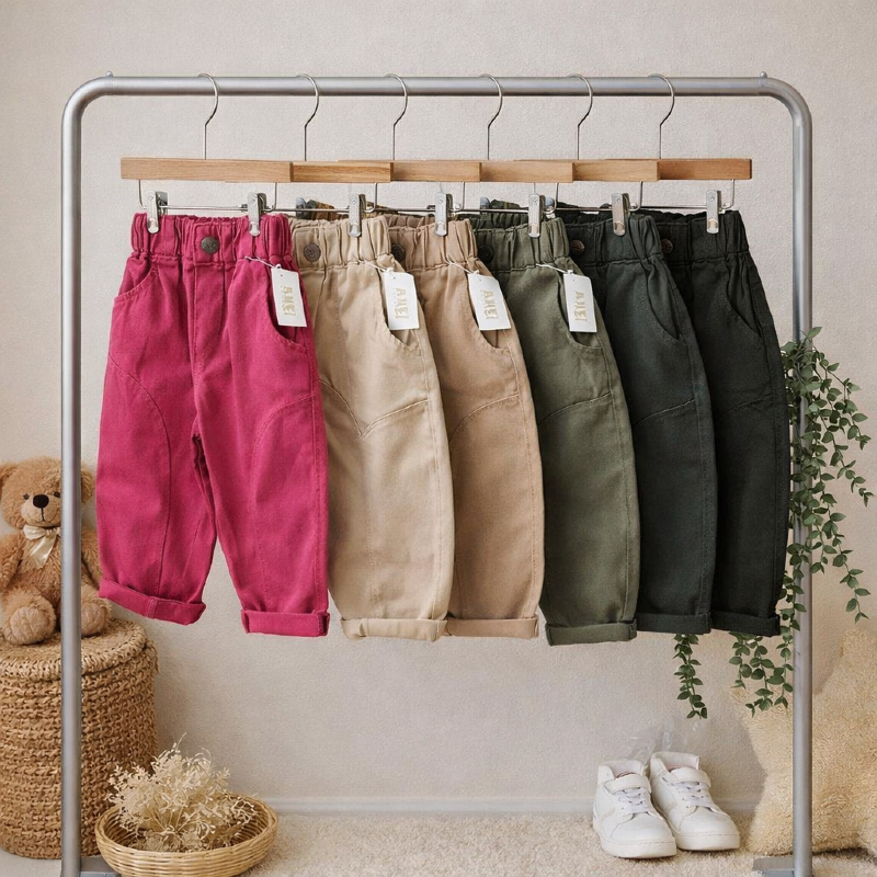 1052 شلوار کتان پنبه 9-12 ماه الی 3 سال (پک4عددی)