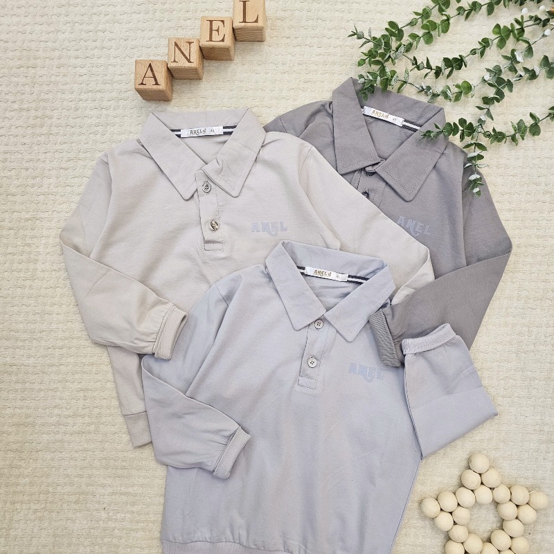 3004 ، بلوز آستین بلند تک یقه انگلیسی ، پنبه یکرو ، پک های دو عددی 