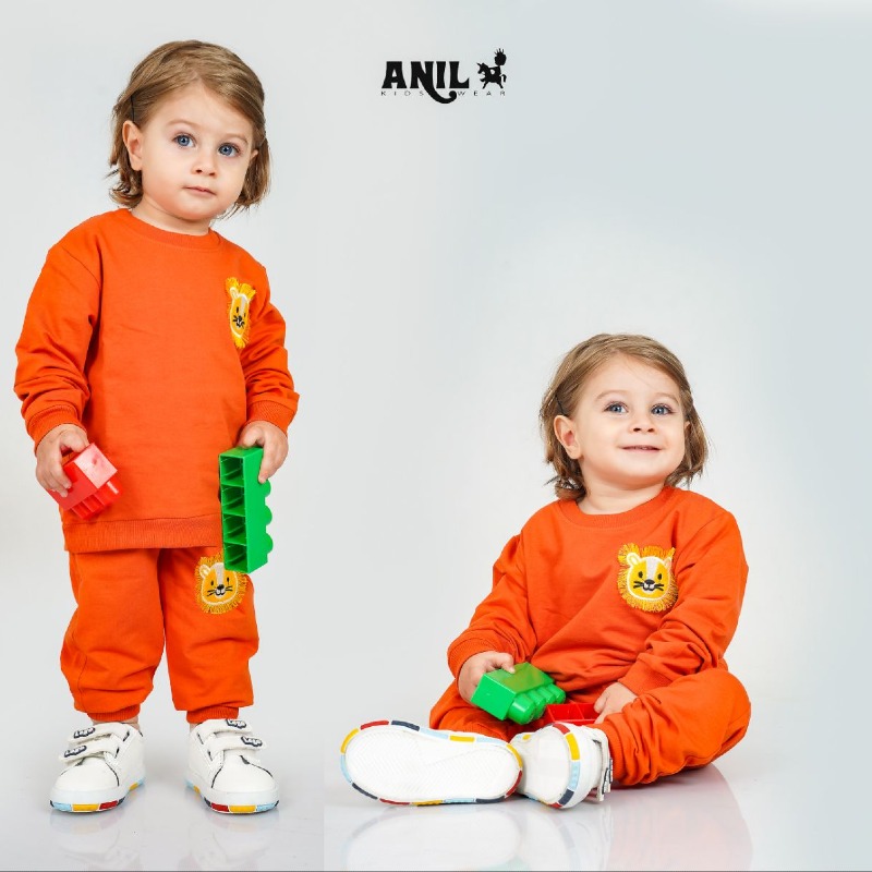 بلوز شلوار دورس گلدوزی شیر سایز 1 تا 5سال (کد 1023 ) پک۵ عددی