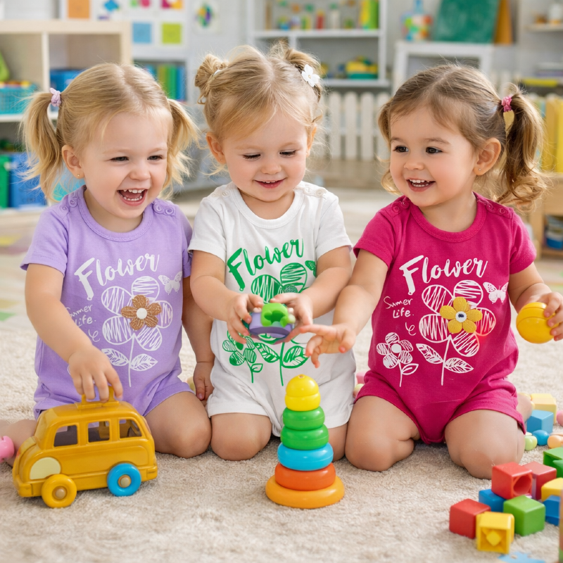 1031 رامپرهای flower آستین کوتاه آنیل (پک۵عددی)