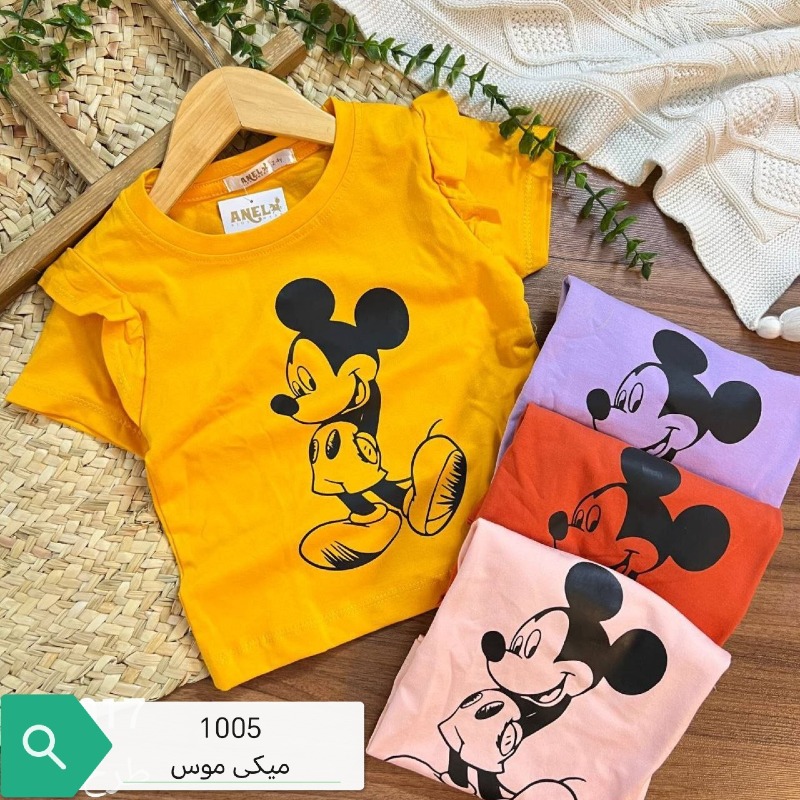 1005 تیشرت سرشانه چین دار تک رنگ (پک۵عددی)