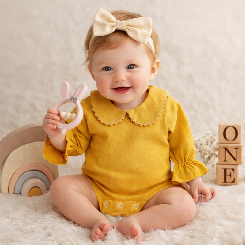 بادی یقه ب ب دخترانه رنگ انتخابی (کد 5007) پک 5عددی، فقط شیری 4عددی