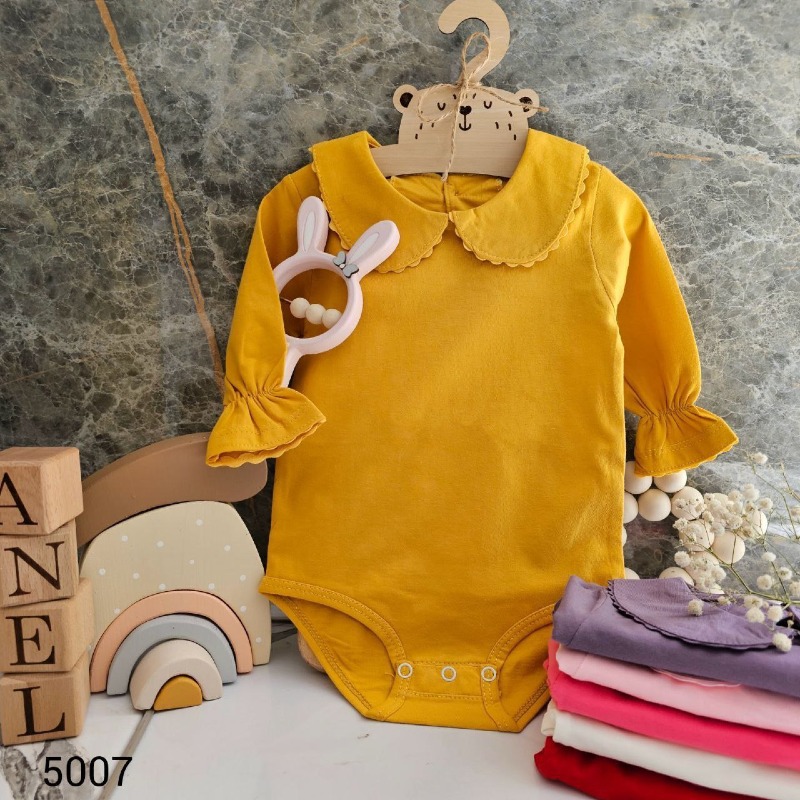 بادی یقه ب ب دخترانه رنگ انتخابی (کد 5007) پک 5عددی، فقط شیری 4عددی