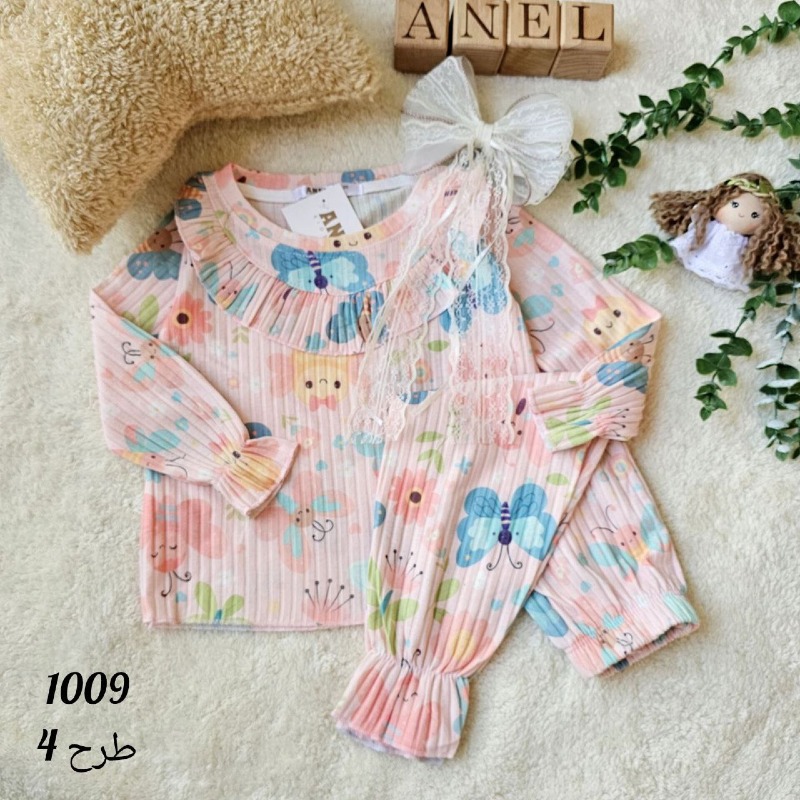 1009 بلوز شلوار های پارچه ریلی(یقه چین) ، 35-40-45 و 50-55