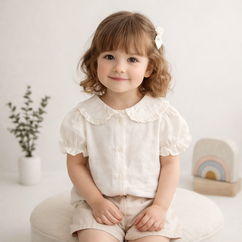 6007 شومیز دخترانه نخی پک۲عددی